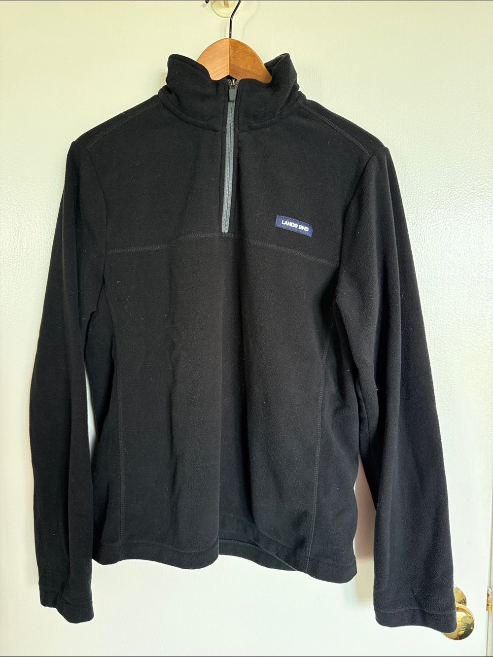Lands' End Women’s Black Half-Zip Fleece Pullover